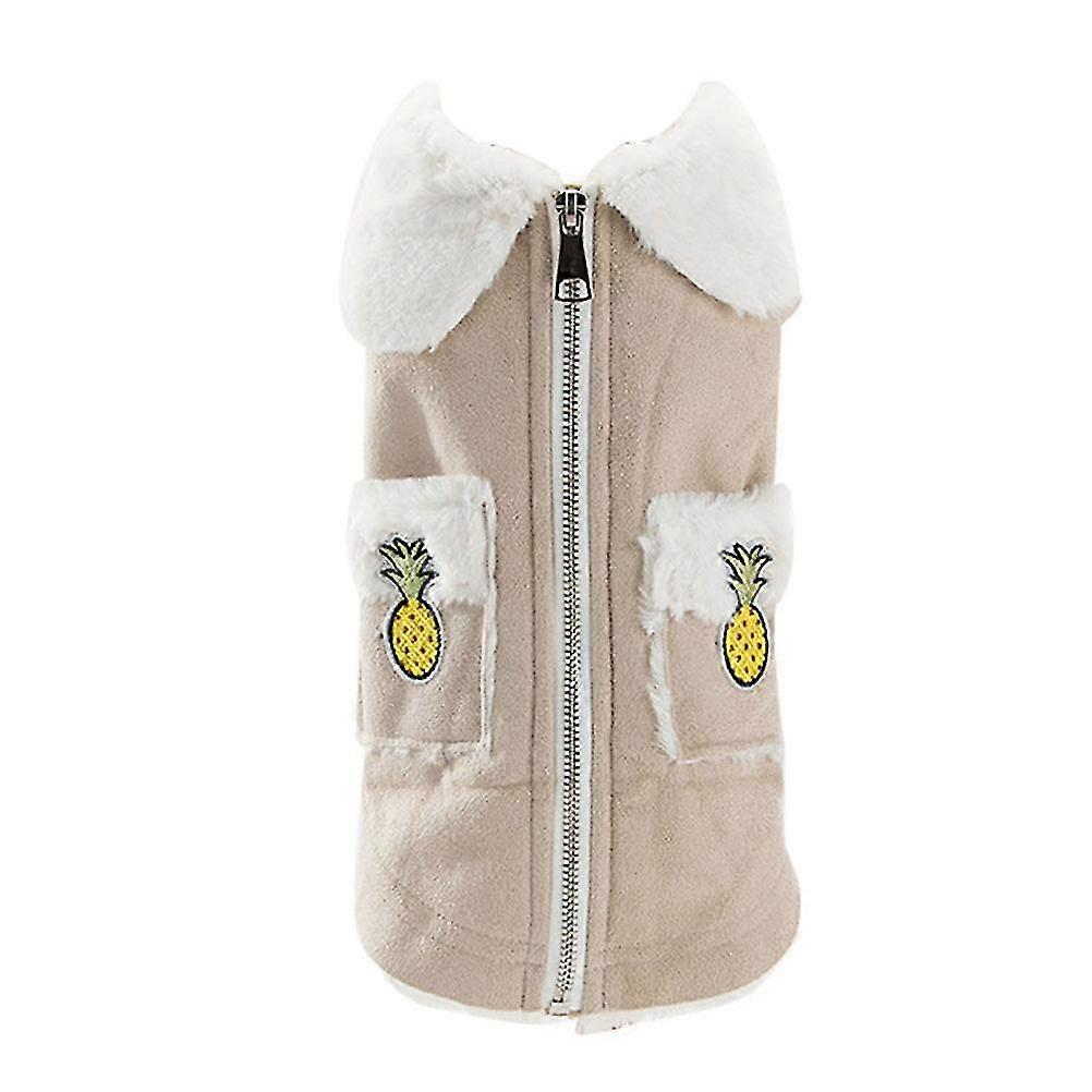Two-legged Pet Caot Vest Wasitcoat Thichen Zipper Design For Pat Dog Puppy pineapple Xl Weight 10-13