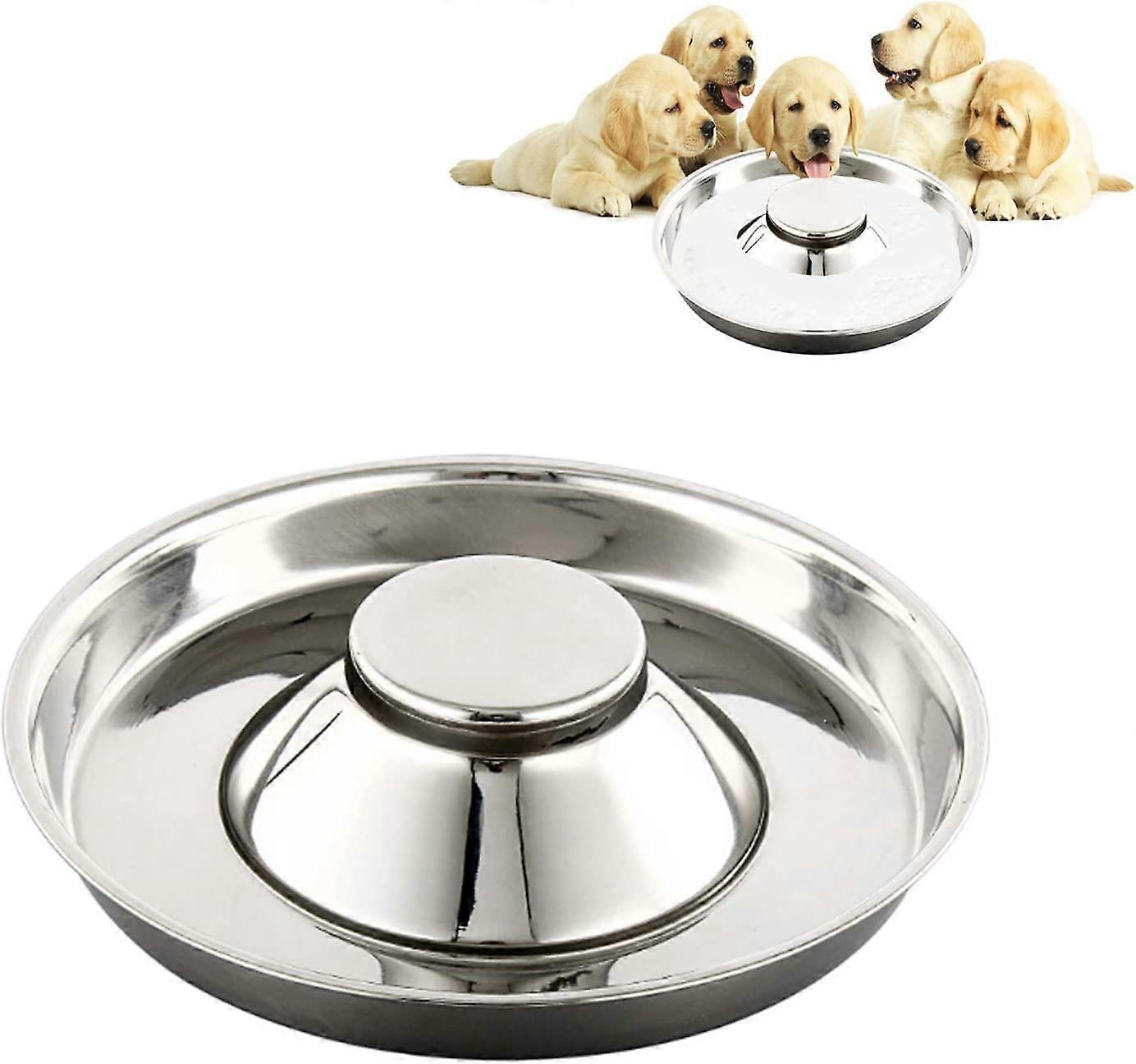 Stainless Steel Dog Slow Feeder Bowl, Can Be Used for Multiple Puppies to Eat Water and Dog Food at the Same Time