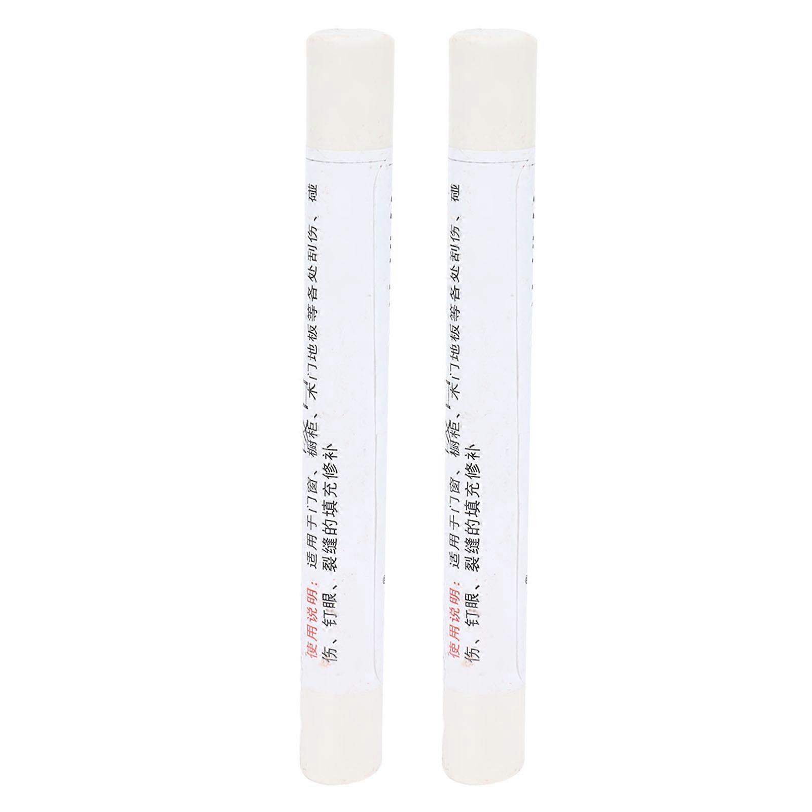 2stk Møbler Maling Gulv Reparation Crayon Scratch Patch Paint Pen Træ Komposit Reparation Materiale Varm Hvid