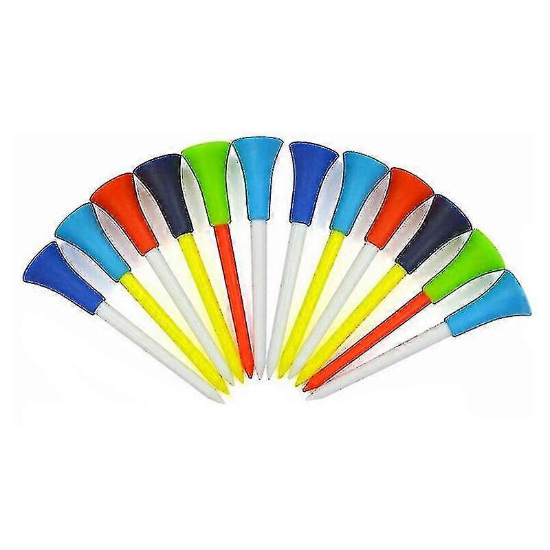 50pcs Golf Tools 83mm Multicolor Plastic Golf Tees Rubber Cushion Professional