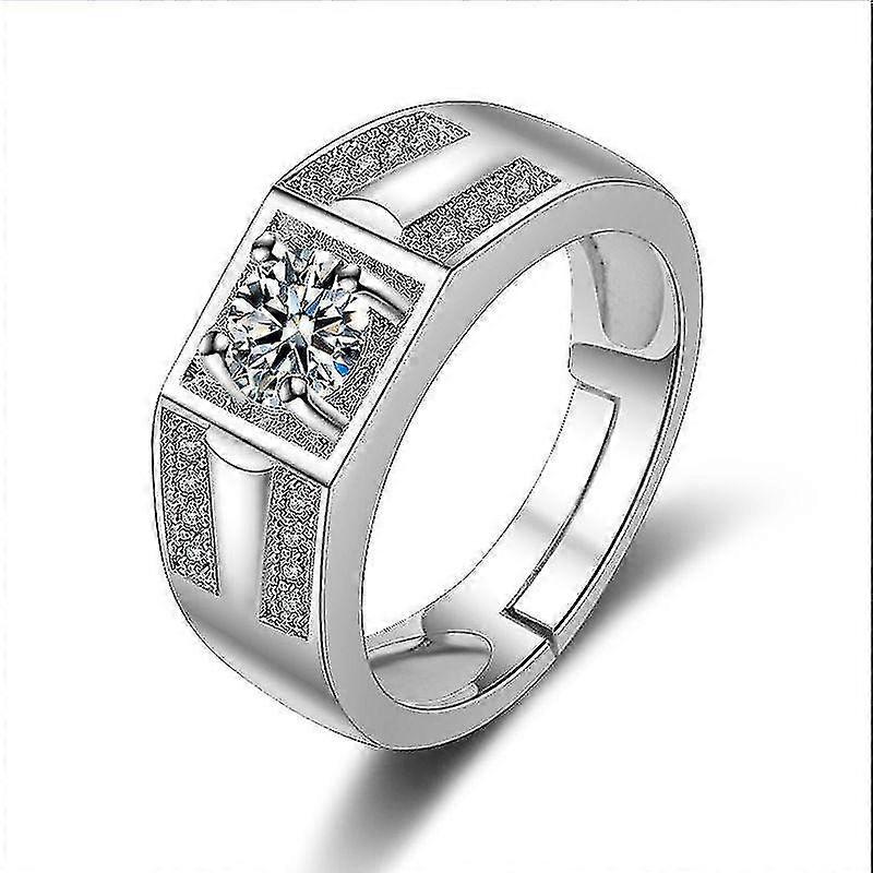 Trendy Round Zircon Double Sided Diamond Open Ring - Simple Round Zircon Double Sided Diamond Open Ring