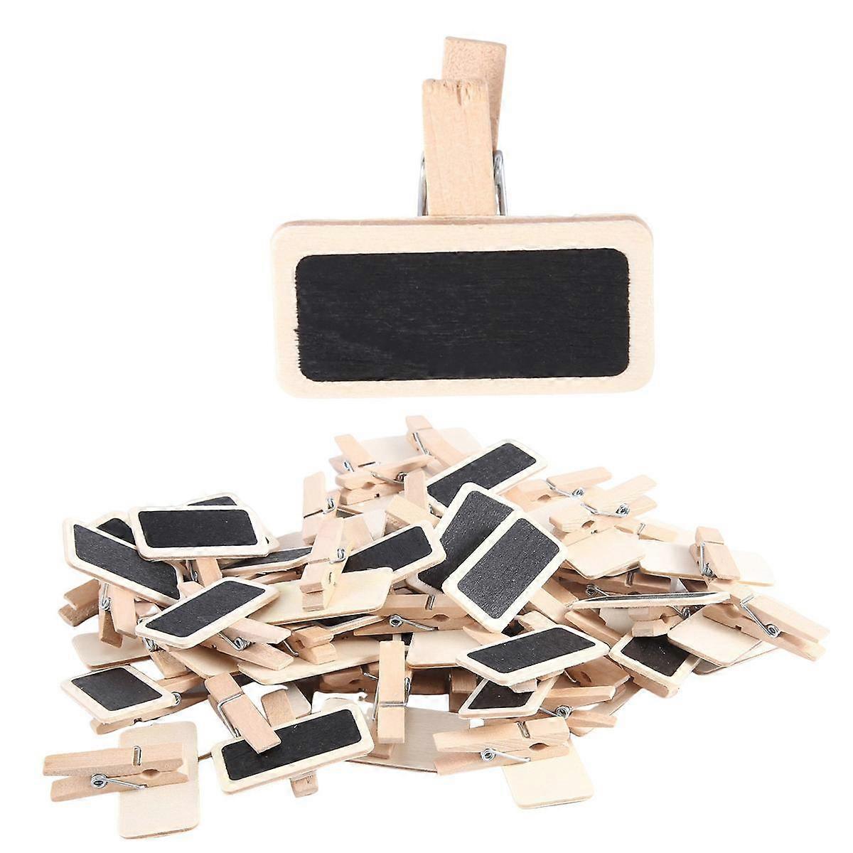 50 Mini blackboard wood message rectangle clip clip panel card memos label brand price place number table