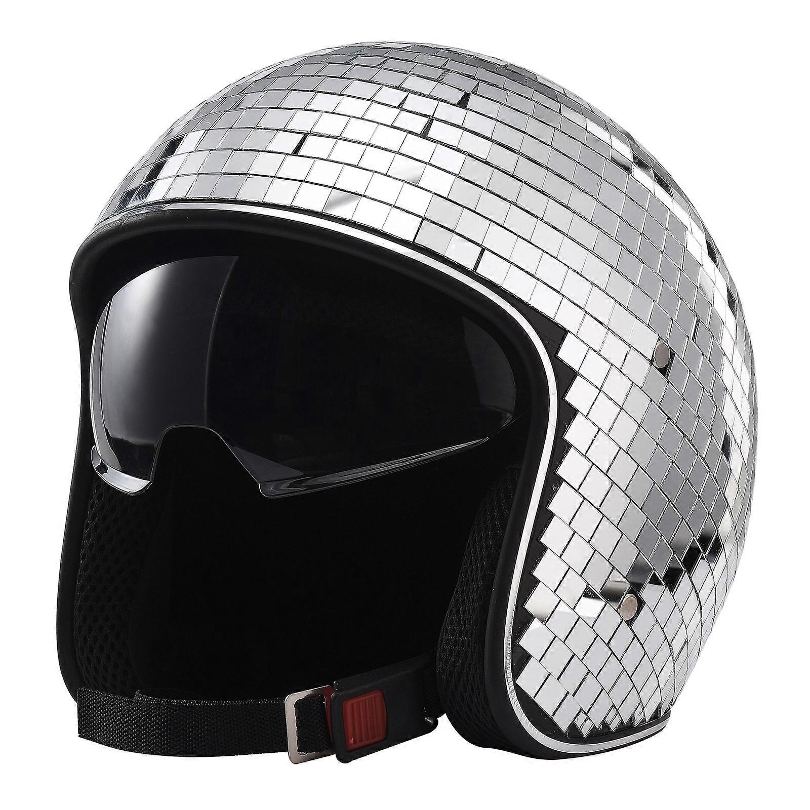 Disco helm glitter cowboy feesthelm fietshelm zilver