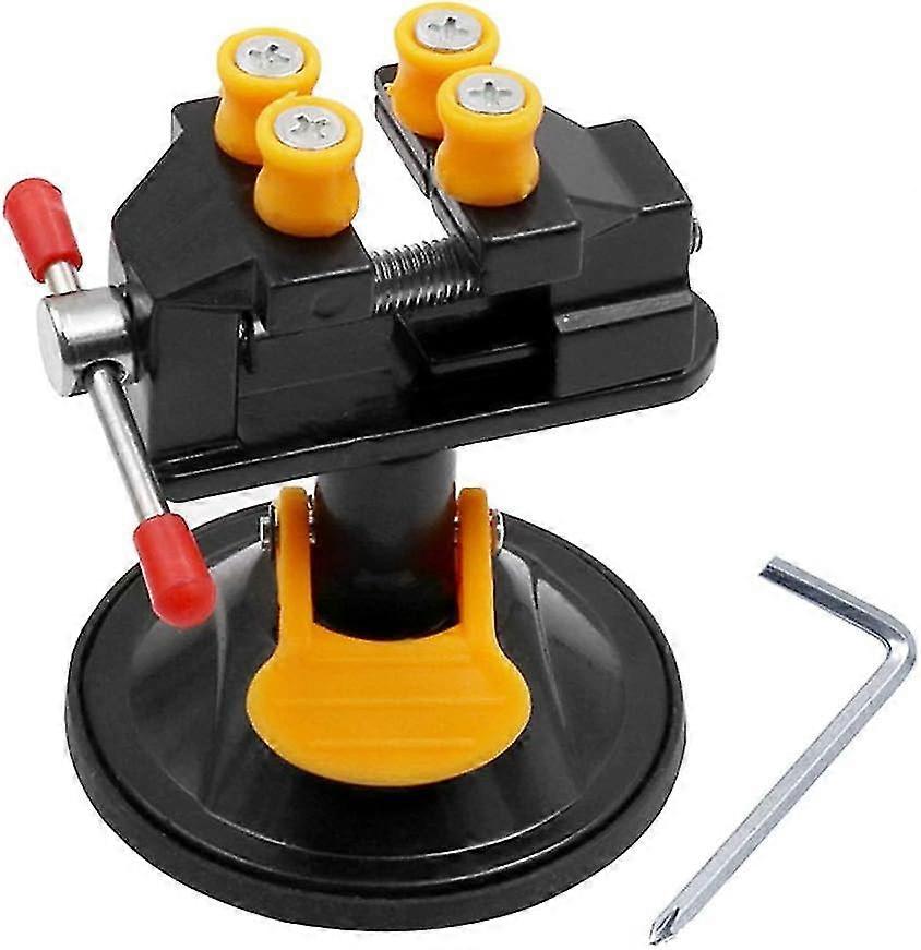 Universal Mini Drill Press Vise With Suction Cup Carving Vise Walnut Clamp 360 Degrees Bench Vice-QJWL