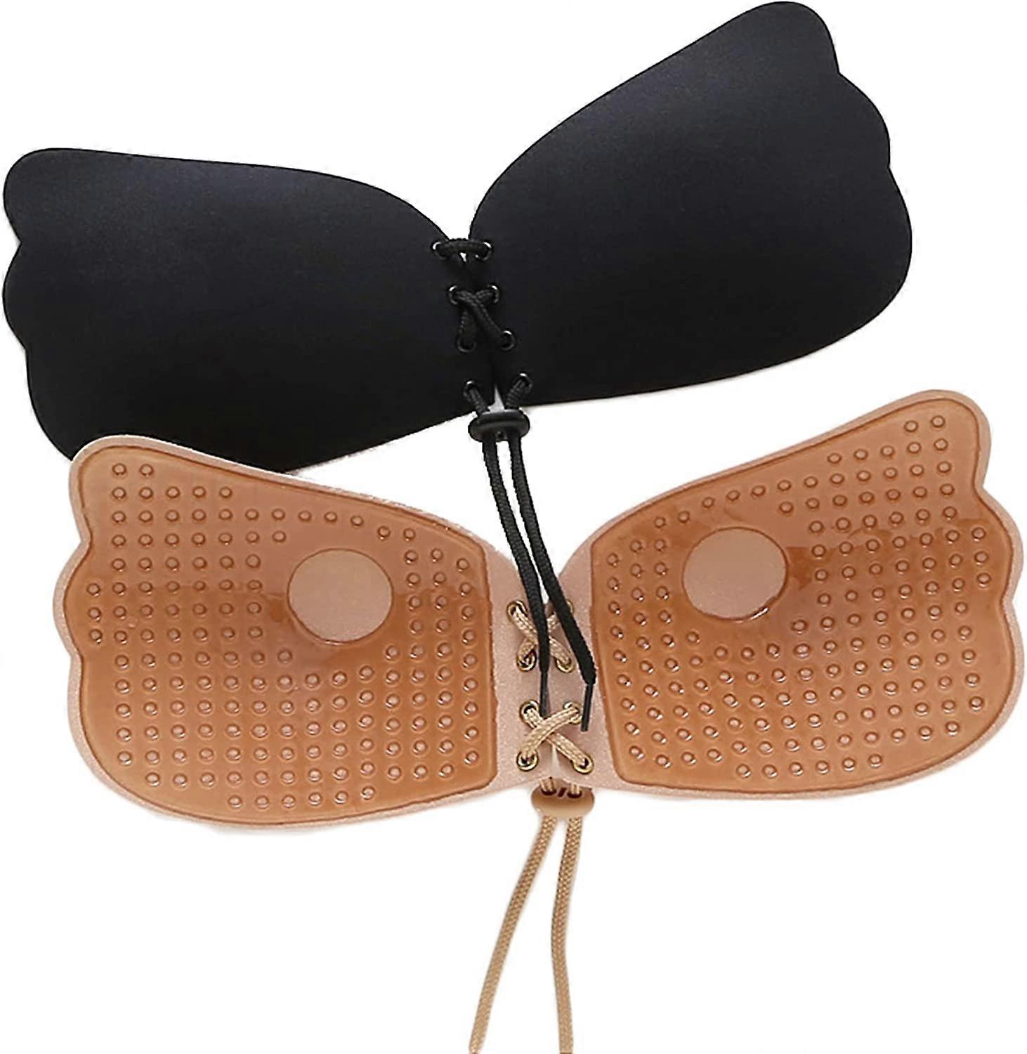 Adhesive Bra Strapless Push Up Sticky Bra Invisible Drawstring Backless