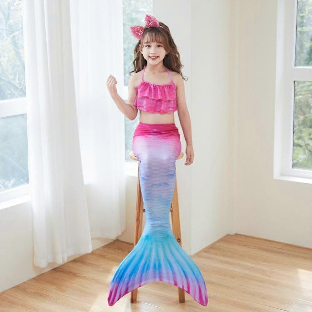 Prinsessklänning Flickor Cosplay Klänning Kläder Baddräkt Fiskstjärtklänning