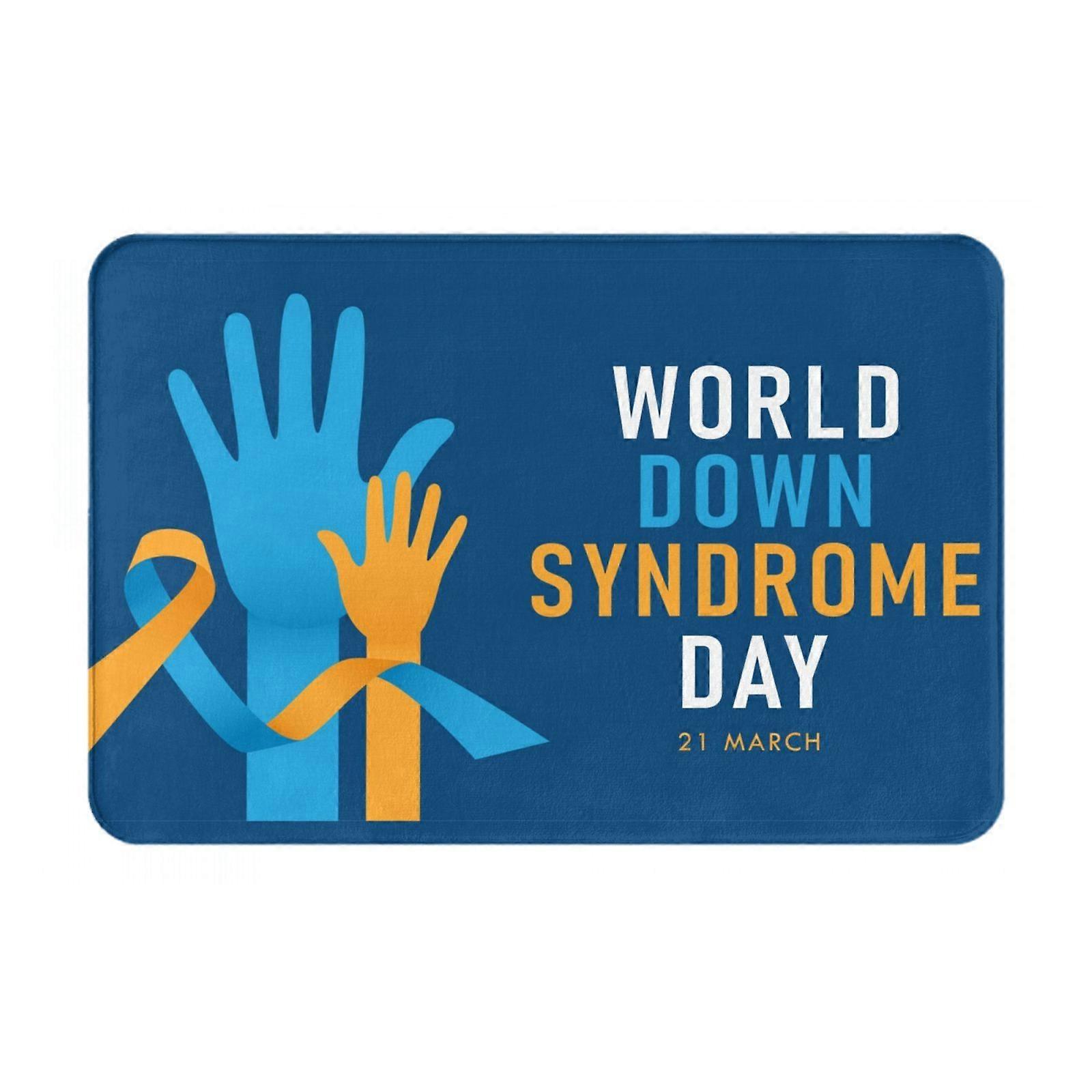 يوم التوعية بمتلازمة داون 11 ممسحة داخلية غير قابلة للانزلاق حصائر الباب الأمامي حصائر قابلة للغسل للمدخل ، أرضية داخل الباب الخلفي الشرفة في الهواء الطلق داخلي 16x24in