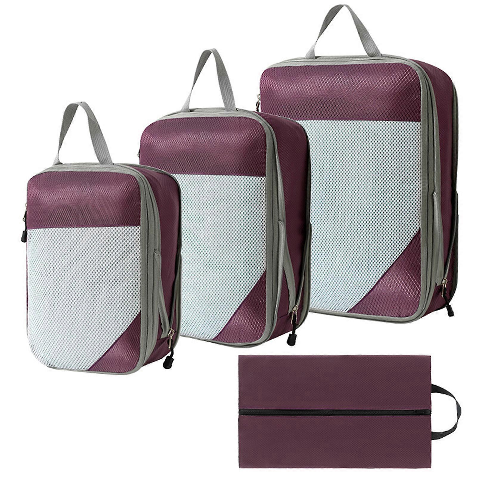 4pcs/set Kompressionsverpackungswürfel Erweiterbare Aufbewahrung Reisegepäcktaschen Organizer, 100% neu