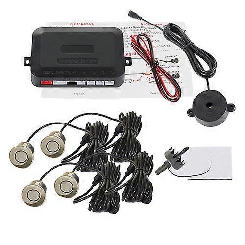 Buzzer Car Parking Sensor Kit Backup Radar Sound Alert Indicator Probe System 4 Sensors 22mm 12V 8 Colors
