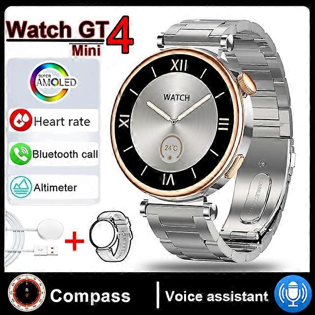2024 Nouvelle MONTRE GT4 Mini Smart Watch Adulte 1,3 pouce NFC Boussole Horloge BT Call IP68 Étanche Lady Smartwatch avec Huawei