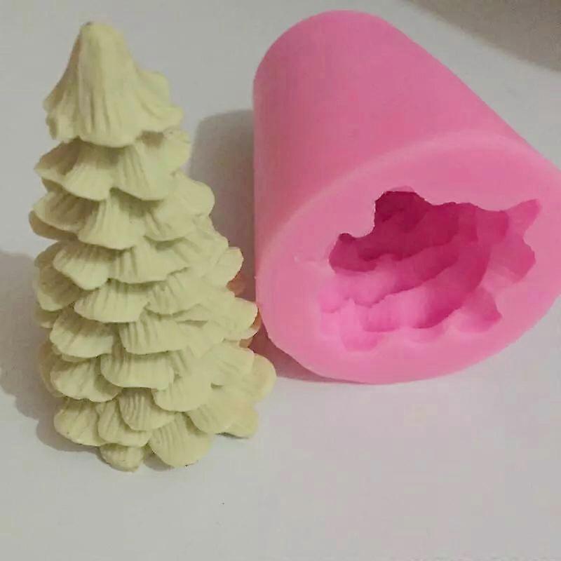 Three-dimensional Christmas tree candle shape cake mold - 2pcs