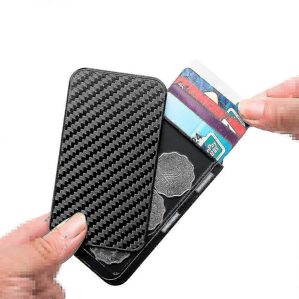 Carbon Fiber Credit Card Case Automatic Pop-up Bank Card Case Card Case For Men And Women Side Slip Metal Card Case