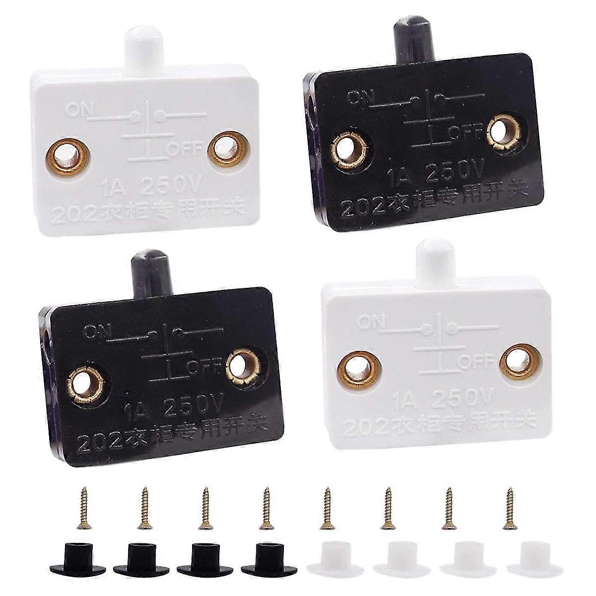 4 pcs Cabinet Door Switch Cabinet Lamp Switch Drawers Open on Close Door Applicable to 12V 24V 110V