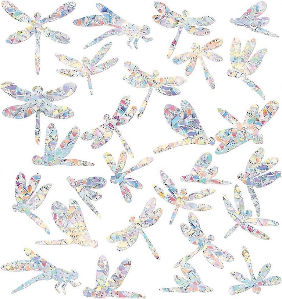 Shining Dragonfly Window Stickers Anti-Collision Window Decals to Save Birds from Window Collisions Non Adhesive Vinyl Window Clings Rainbow Stickers