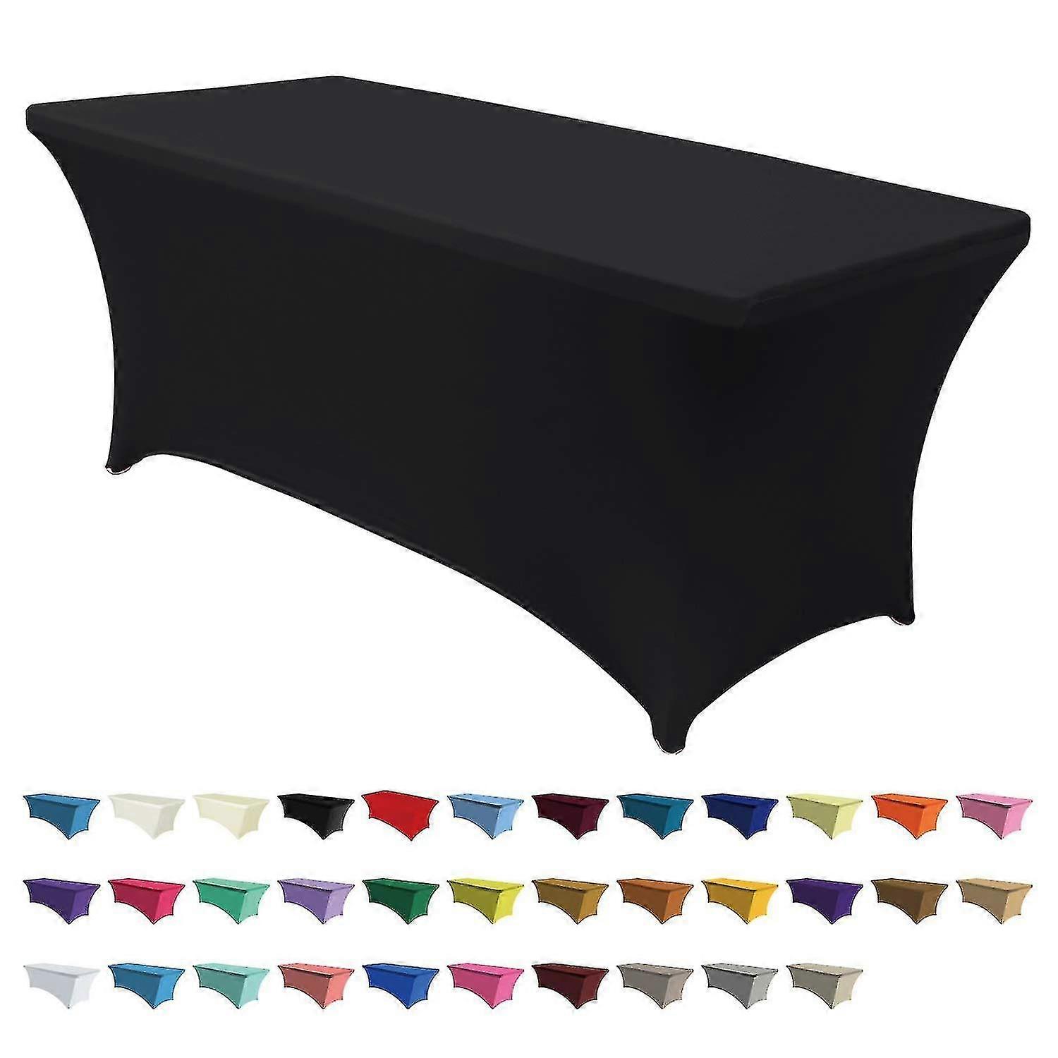 Spandex Tablecloths For 4/5/6/8 Ft Home Rectangular Table Fitted Stretch Table Cover Polyester Tablecover Table Toppers
