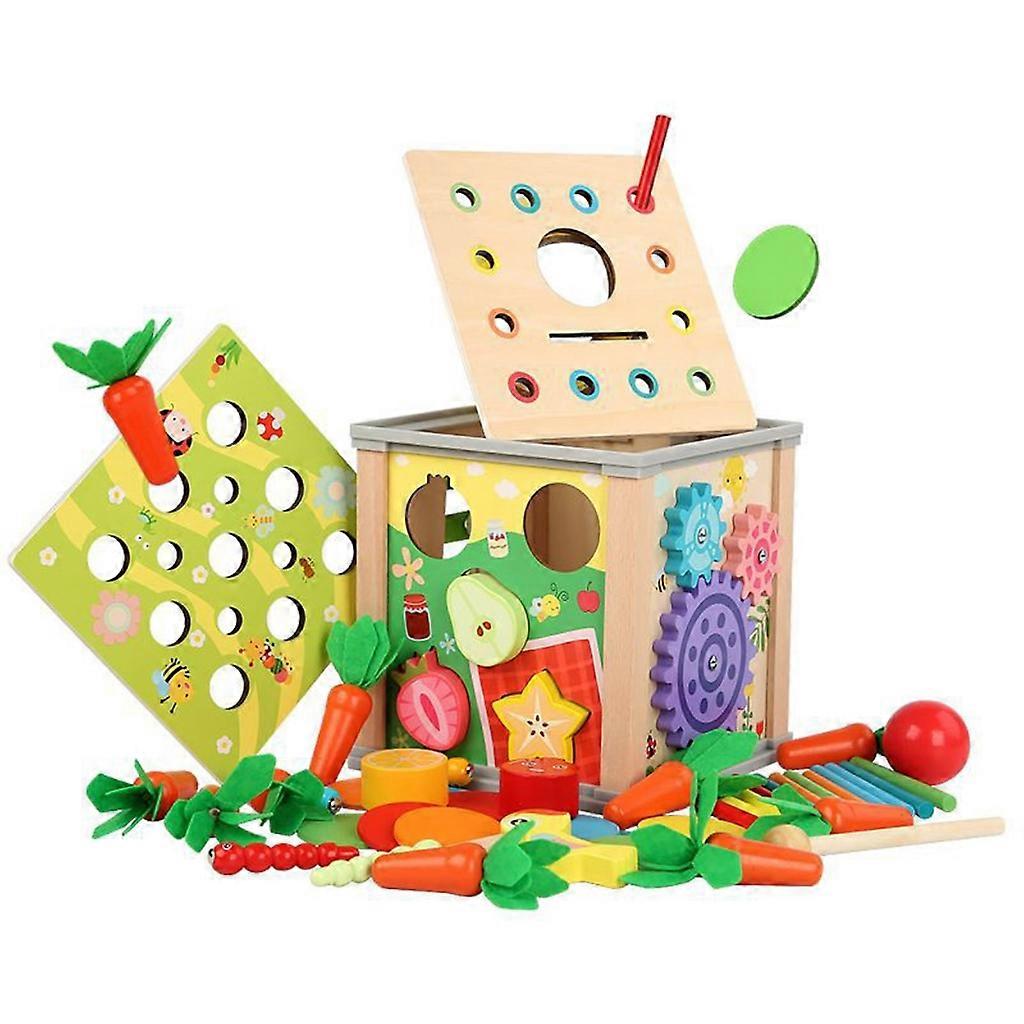 Interactive Kids Pull Radish Insect Game Toy Meaningful Table Game Xylophone