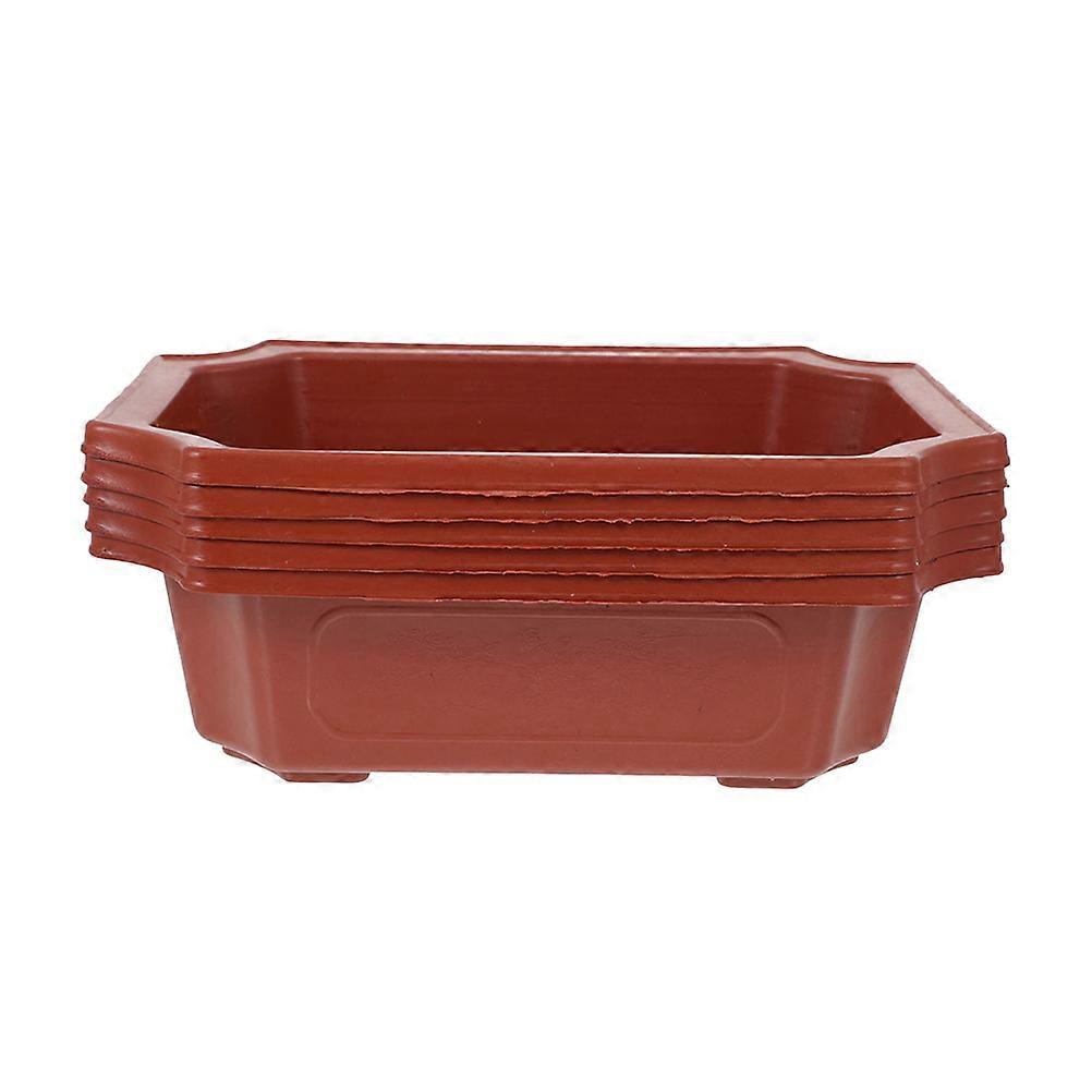 5pcs Drainable Flowerpot Rectangular Plastic Plant Pot Plants Growing Pots for Garden House