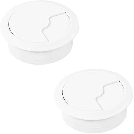 Cable entry | OFFICE | Cable socket hole  60 mm | 2 wireless round cable grommets | White Plastic