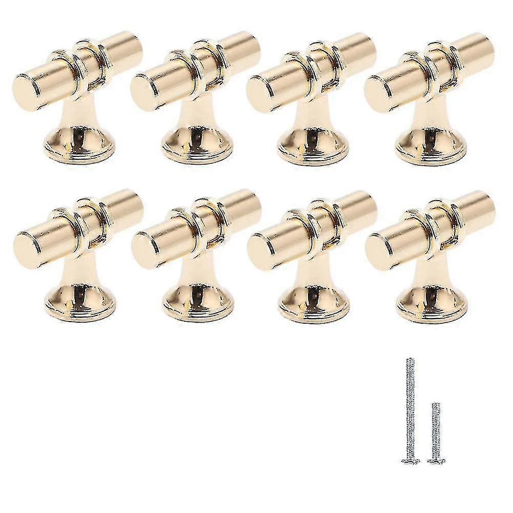 8 Packs Champagne Gold Cabinet Knobs Drawer Knobs Euro T Bar Cabinet Handles Modern Knobs For Cabin