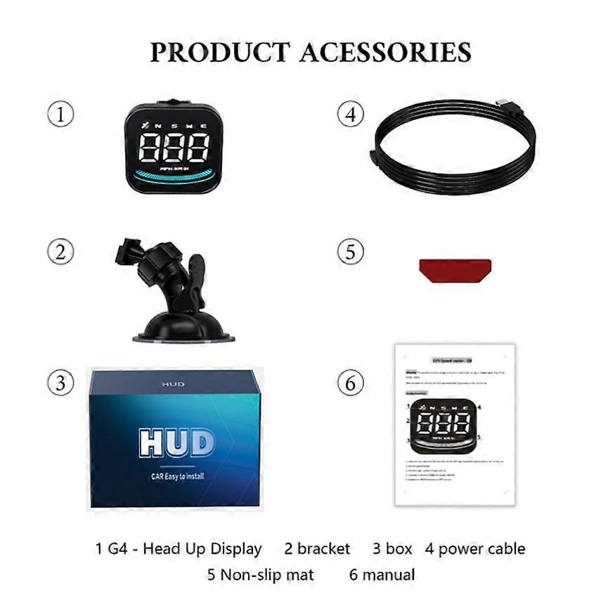 2023 Car HUD GPS Speedometer Head-Up Display Auto Speed Alarm HUD Smart Digital On-board Computer for Car Head Up Display