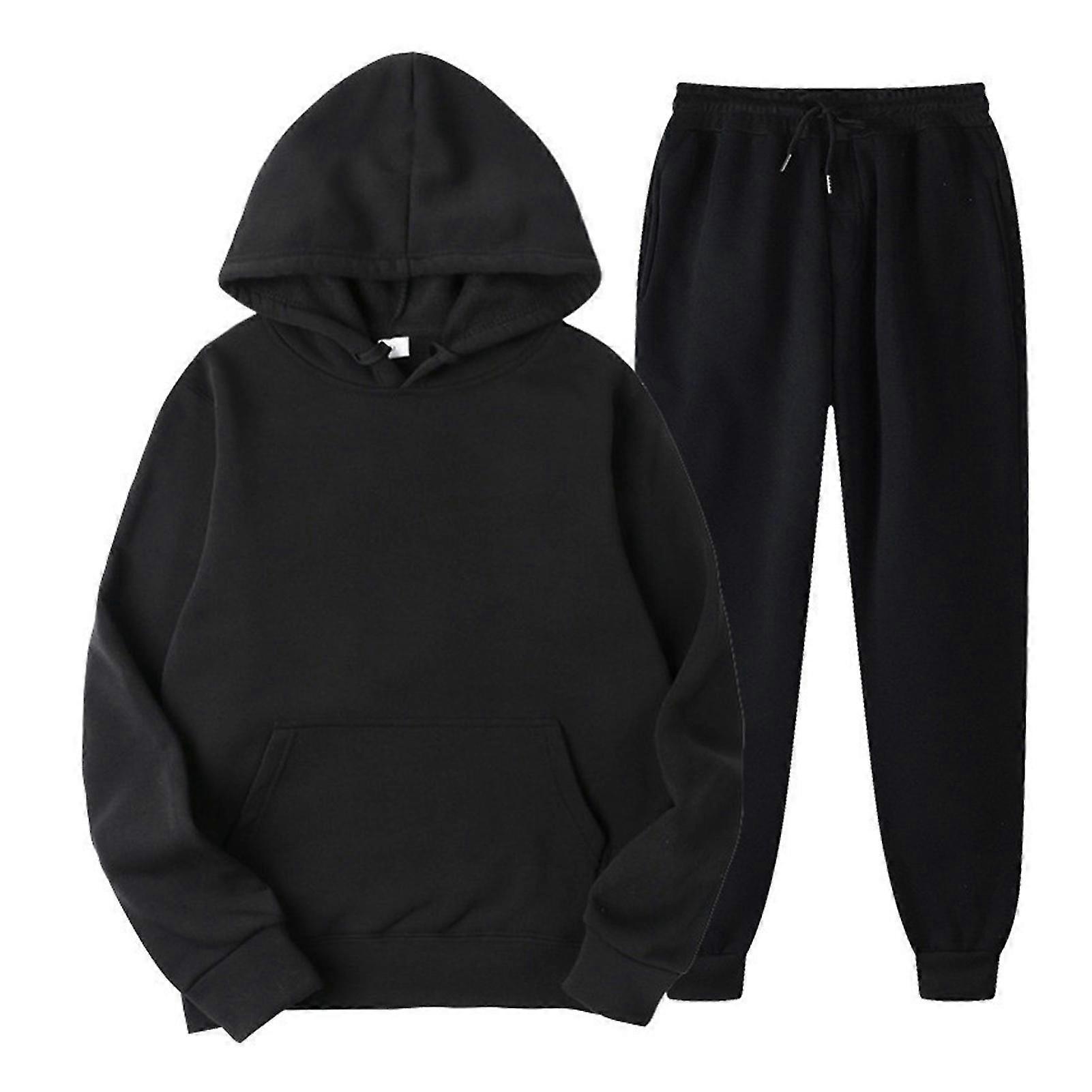 Sweatpant Set Jogger Sweatsuits Pullover Hooded Drawstring Tops For Running Walking Wear Tw