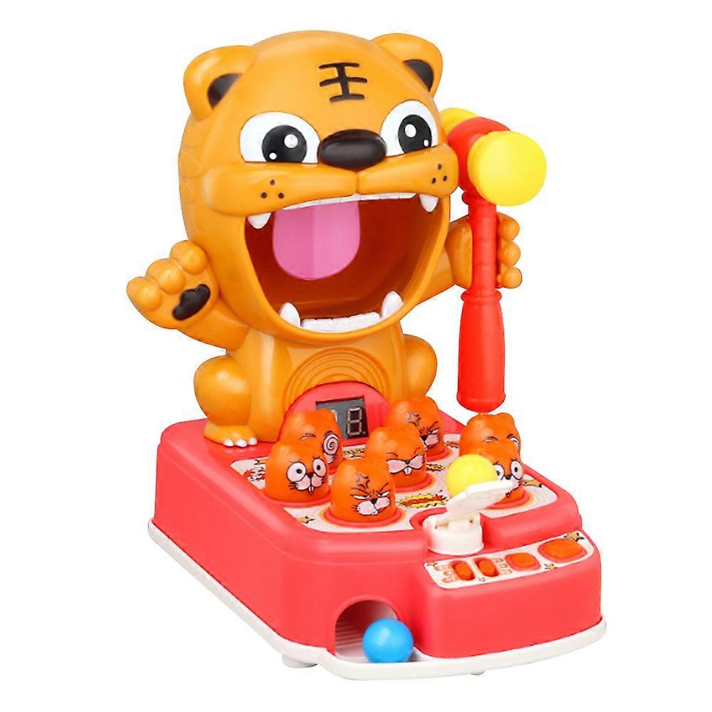 Whack a Mole Game Toy,Tiger Shooting Games Target Practice Toys,Early Educational Hammering Pounding,Language Learning