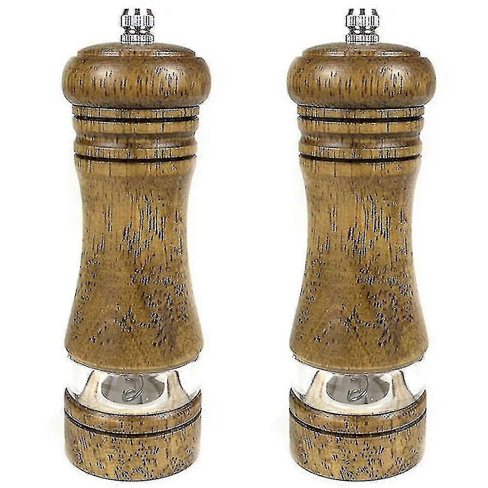 Salt And Pepper Grinders Set Solid Wood Body Pepper