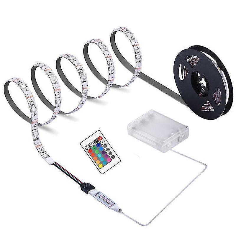 Bande lumineuse LED avec télécommande et boîtier à piles, haute luminosité, étanche IP65, décoration murale, DC 5 V, rétroéclairage TV RVB 5050, pour chambre