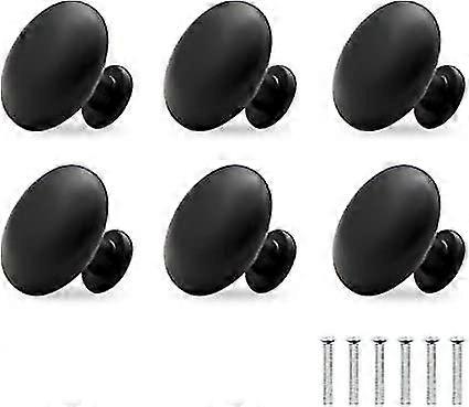 6pcs Cupboard Handles, 30mm Round Of Drawer Knobs,black Drawer Handles Door Knobs With Screws