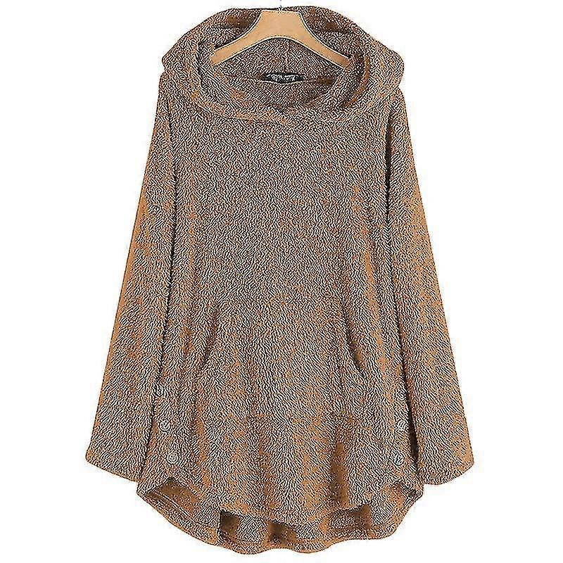 Mujer Sudadera con capucha Teddy Bear Vellón Jersey con capucha Pullover Top Plus Size