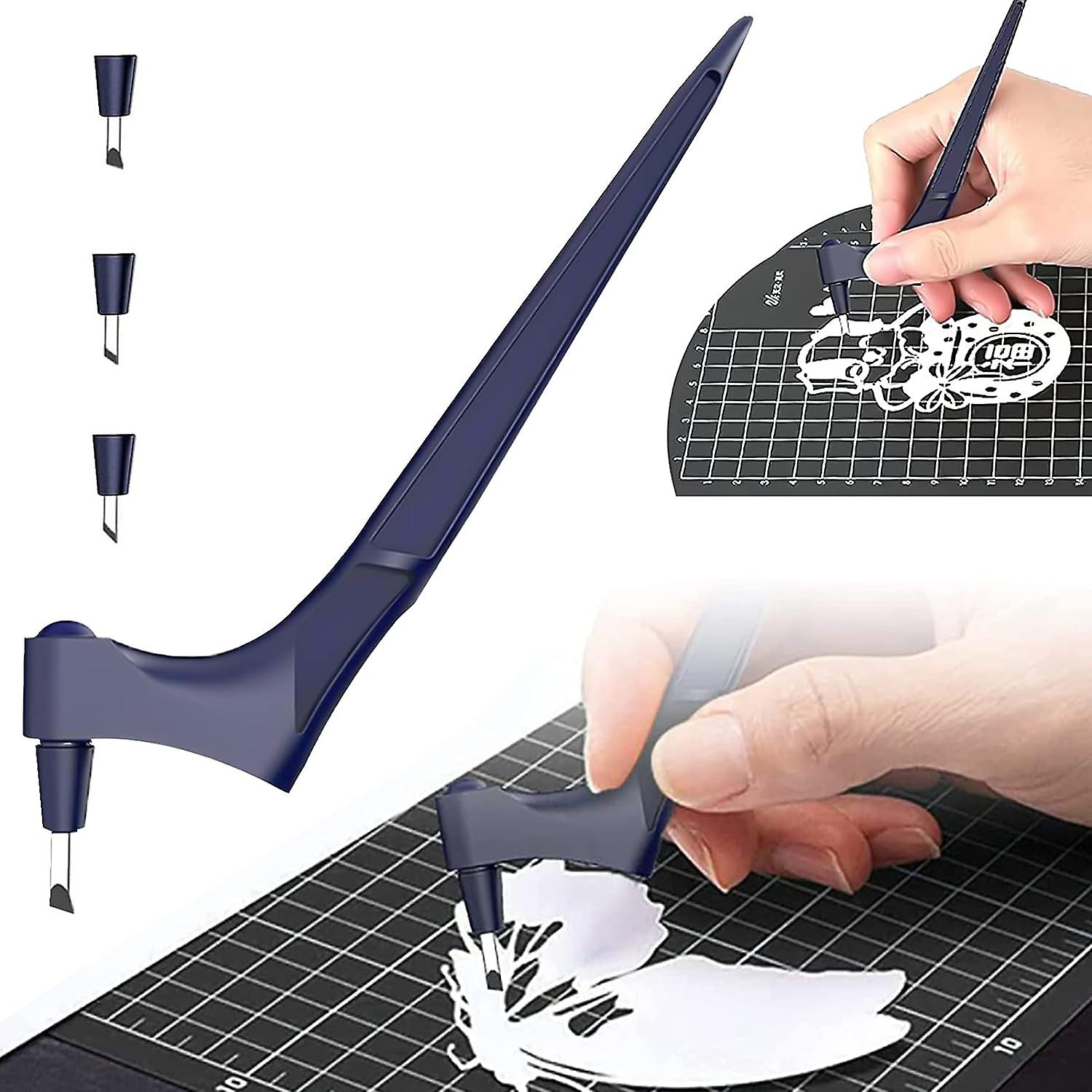 Craft Cutting Tools Stainless Steel 360 Degree Rotating Blade (1Pcs Blue)