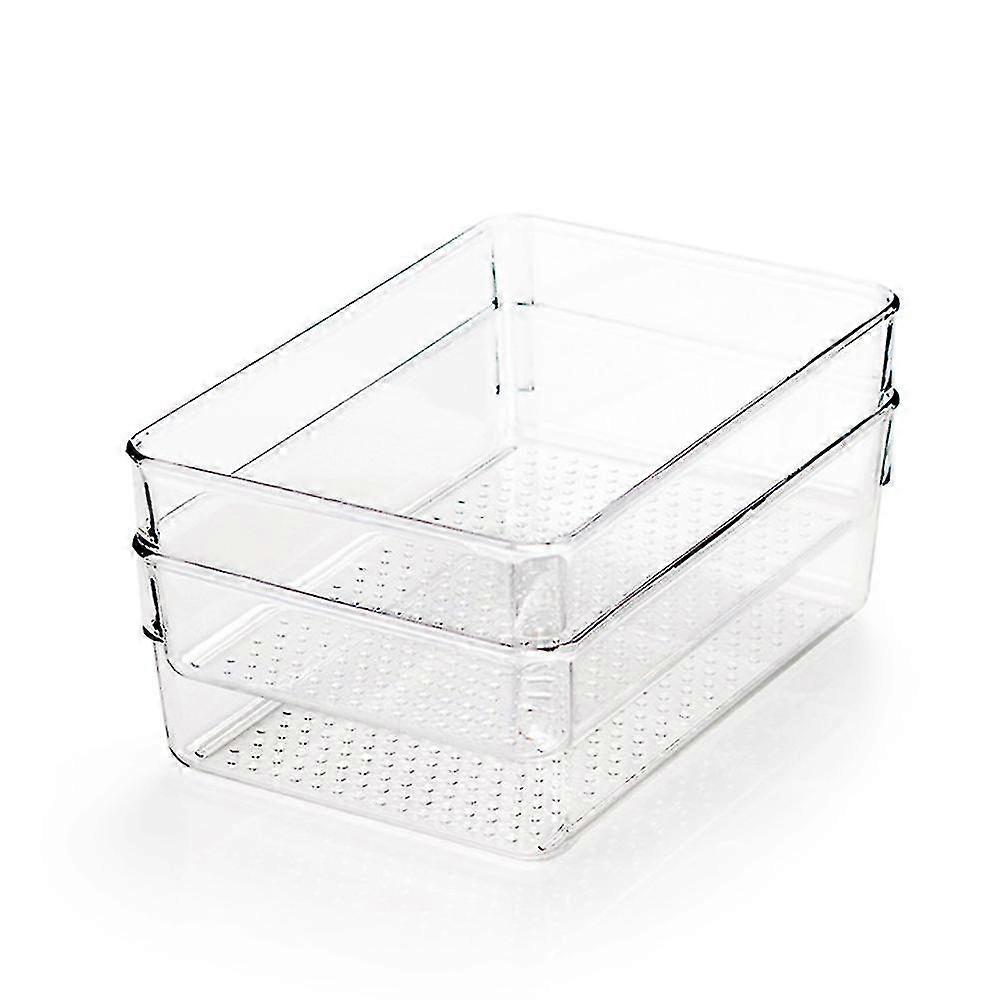 2pcs Kitchen Refrigerator Desktop Storage Box Cosmetic Finishing