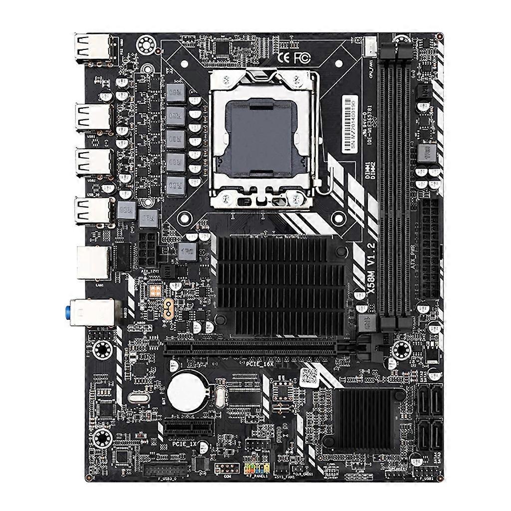 X58M 2.0 اللوحة الأم المزدوجة LGA 1366 USB2.0 PCI-E NVME لمحرك أقراص M.2 SSD DDR3 x 2 فتحات