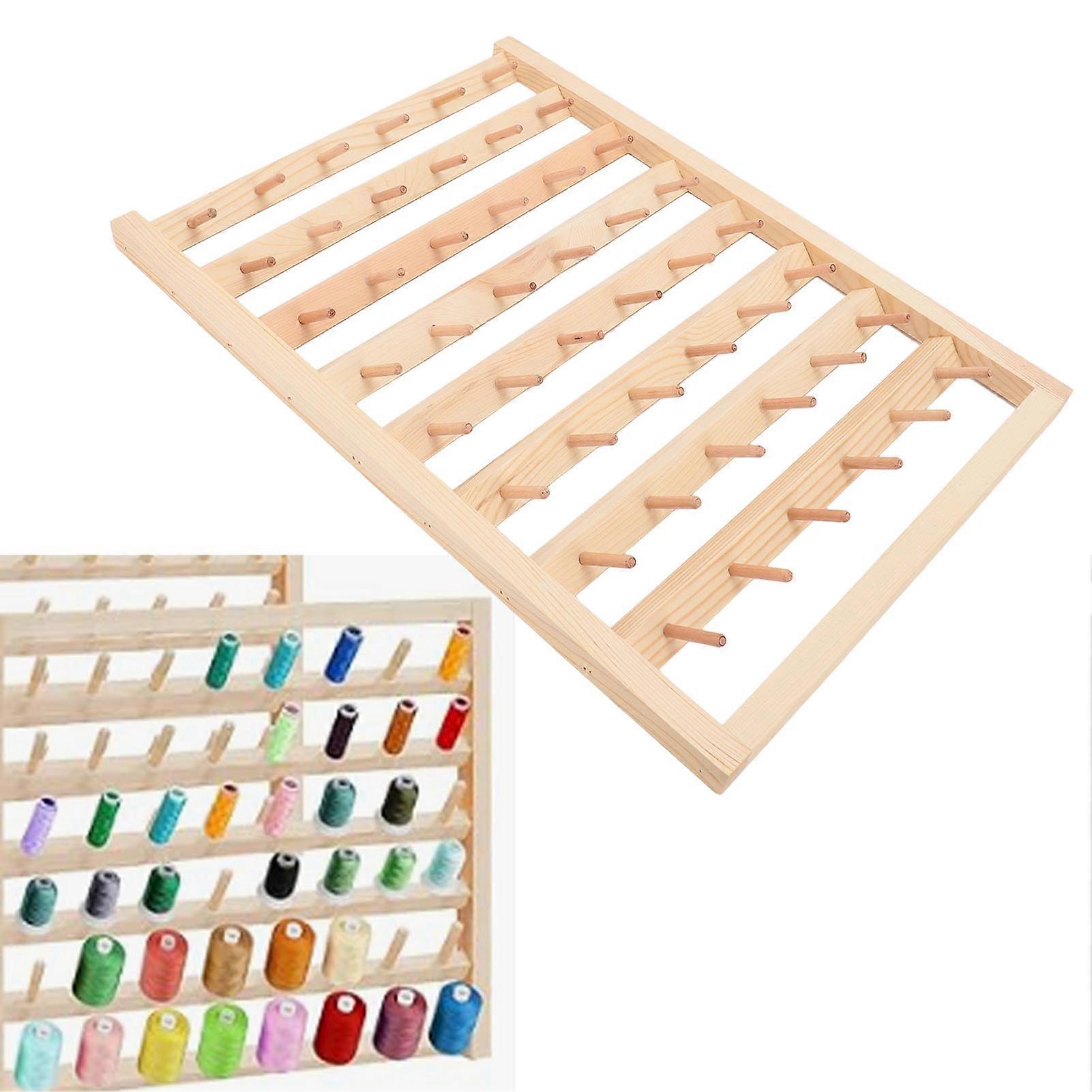 48 Spools Thread Rack Wall Mounted DIY Eco Friendly Embroidery Spool Thread Organizer for Household Sewing