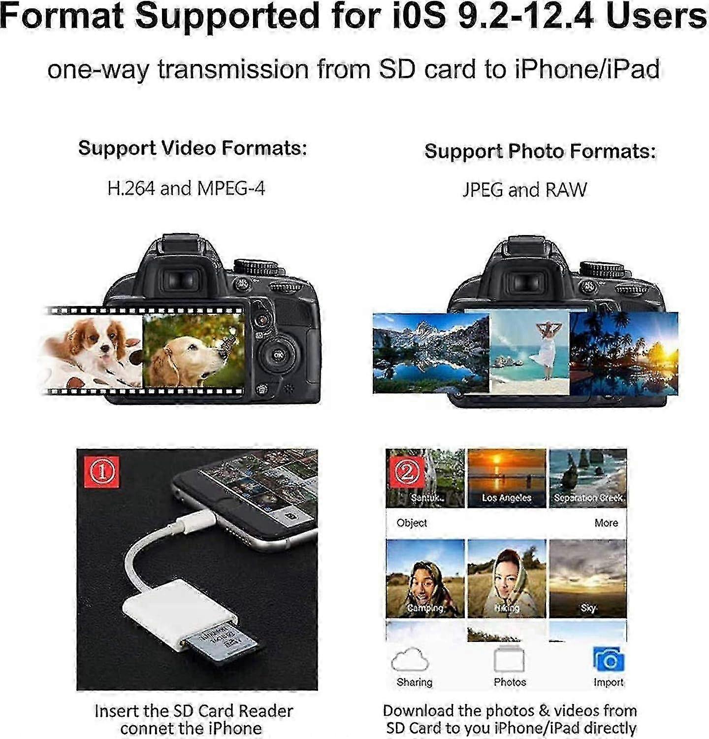 Apple Lightning To Sd Card Camera Reader Adapter Compatible With Iphone Ipad Camera Trail Game Camera Card Viewer Reader