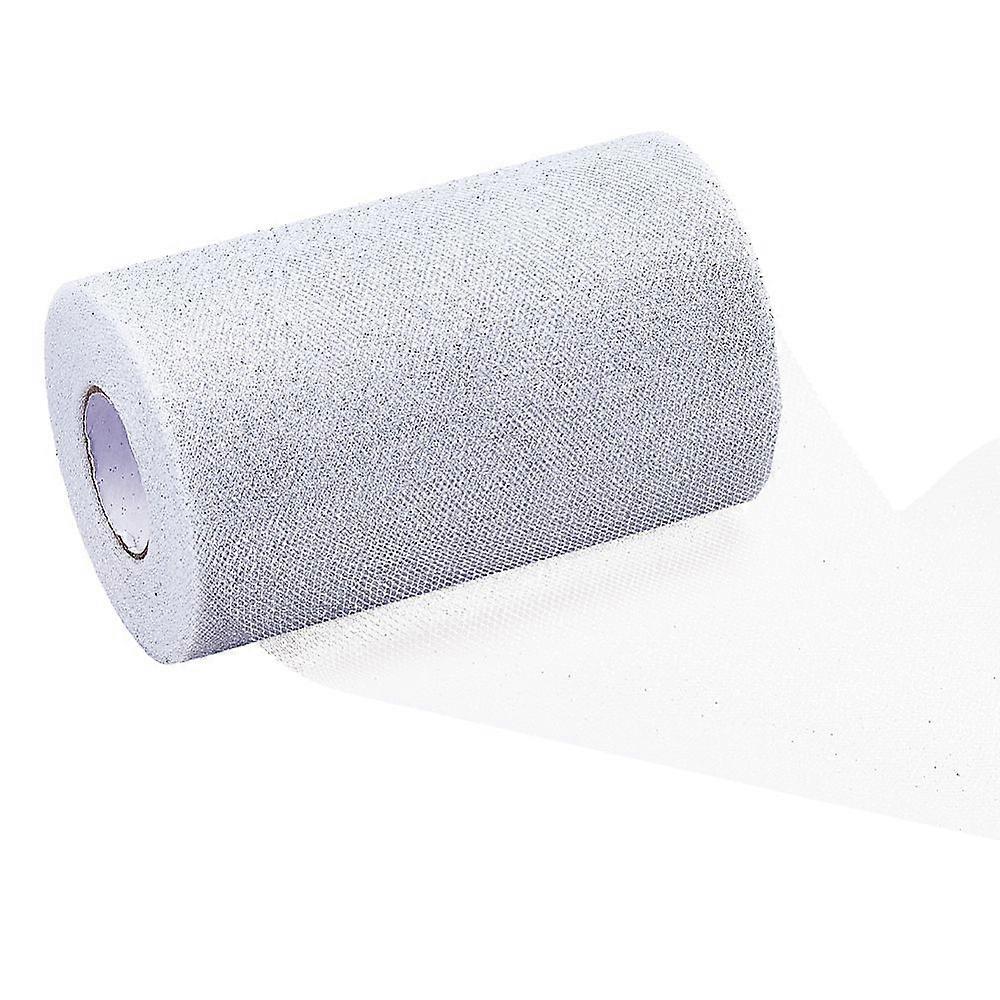 50 Yards Black Mesh Ribbon Shimmering Mesh Fabric Ribbon Polyester Glitter Ribbon Wired 6" Wide Mesh Fabric Rolls for Tutu Skirt DIY Crafting Decorati