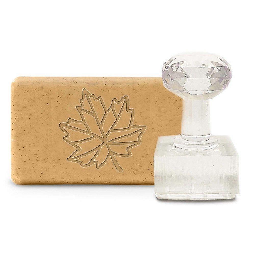 Clear Acrylic Soap Stamps DIY Soap Molds Supplies Rectangle Maple Leaf Pattern 60x35x37mm