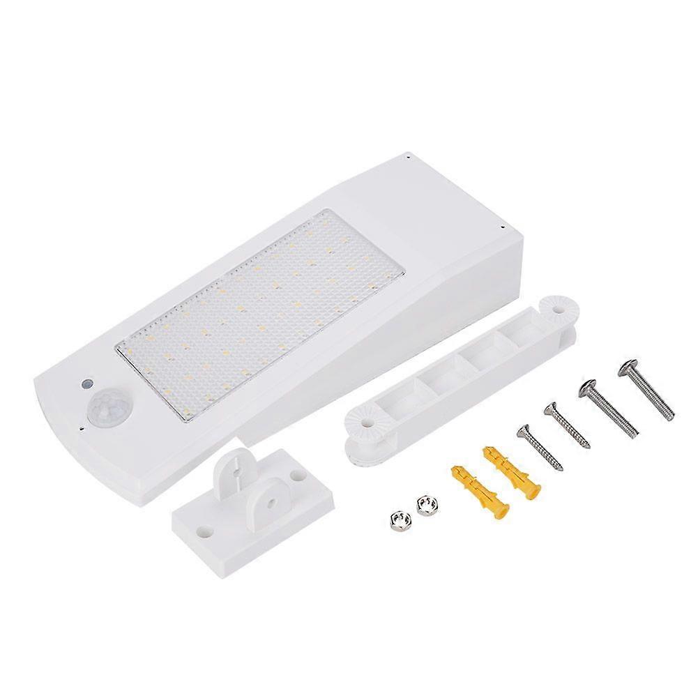 Solar Powered LED Wall Light Waterproof Sensor Lamp White White without Remote Control