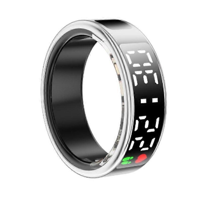 SR08 Smart Ring for Men Women LED Display Screen Heart Rate Blood Oxygen Monitoring Multi Sports Modes 5ATM Waterproof B