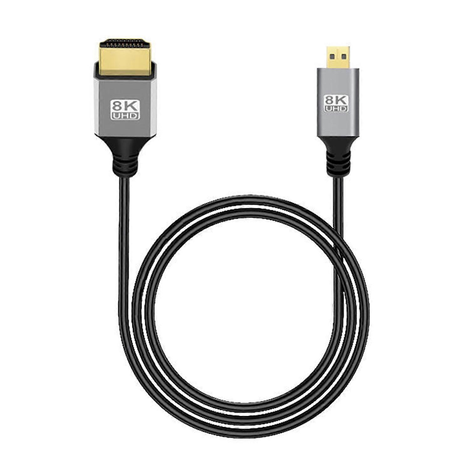 8K 60Hz Micro HDMI-compatible to HDMI-compatible Two-way Video Adapter Cable Host Monitor Cable Plug