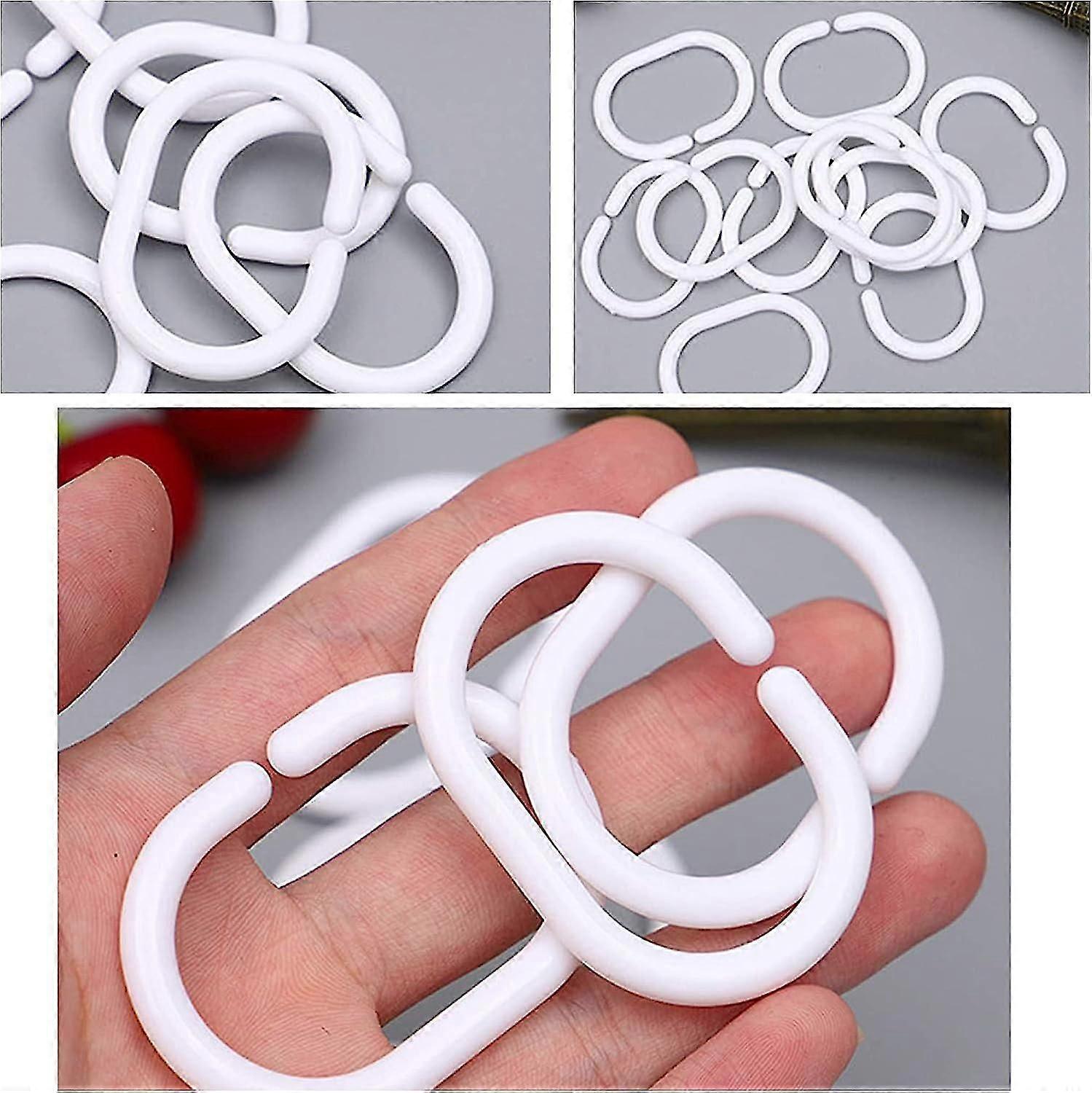 36 douchegordijnhaken (wit)