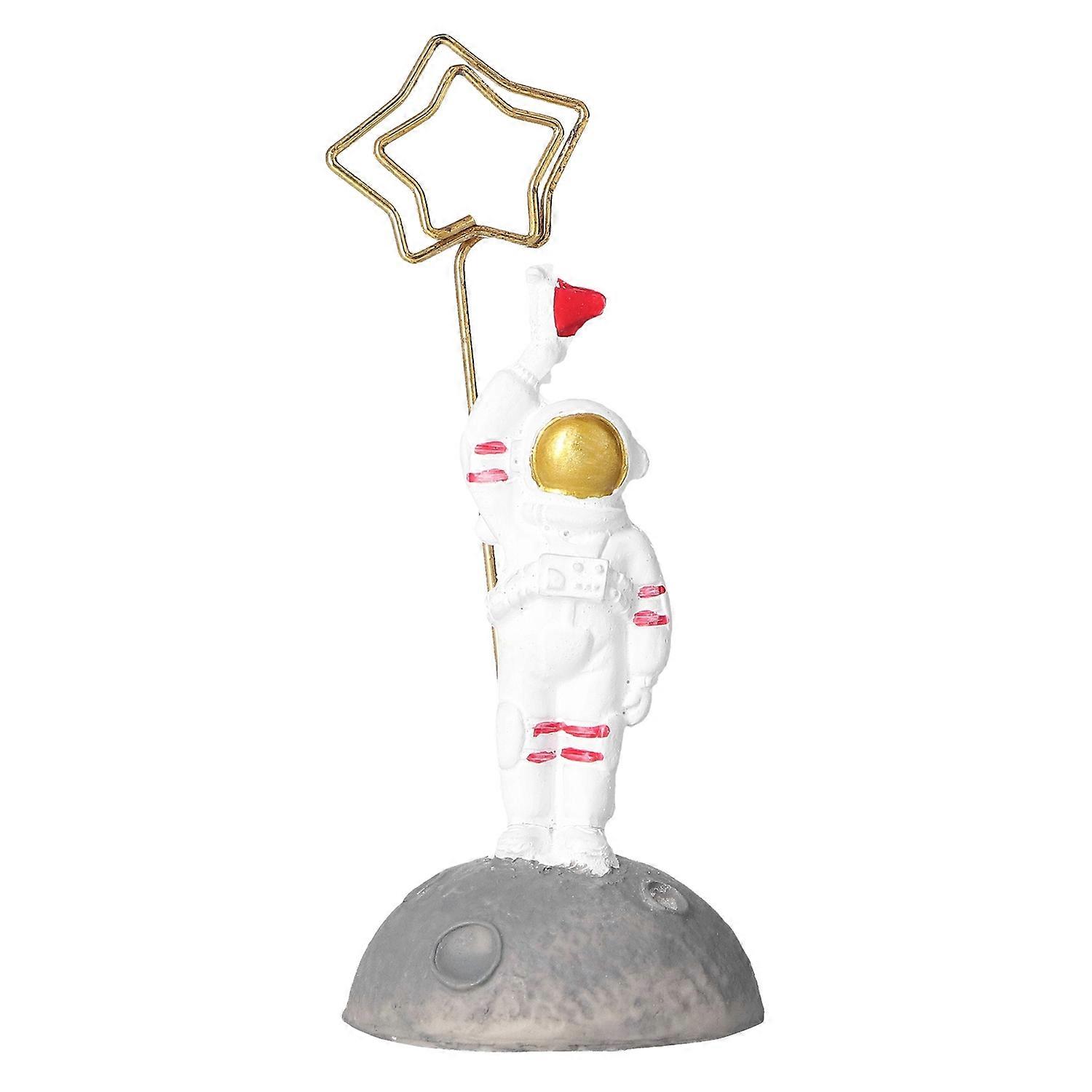 2Pcs Astronaut Figurine Statue Cute Design Good Gift Multifunction Durable Desktop Decoration