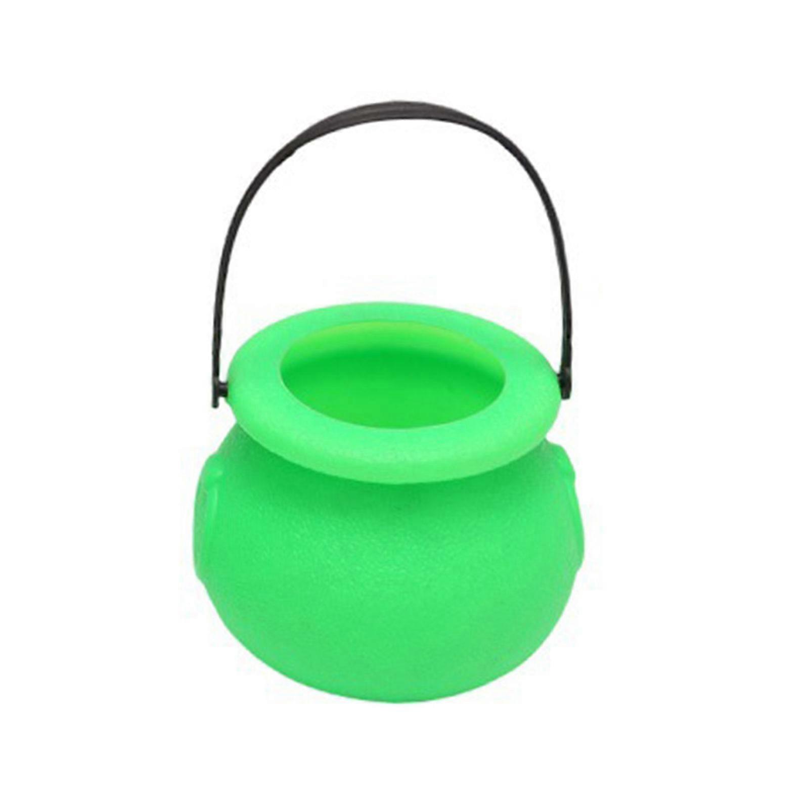 Saint Patricks Day Coin and Cauldron with Handle Green Luck Coin Plastic Shamrocks Leprechaun Coin ,Party Decorations