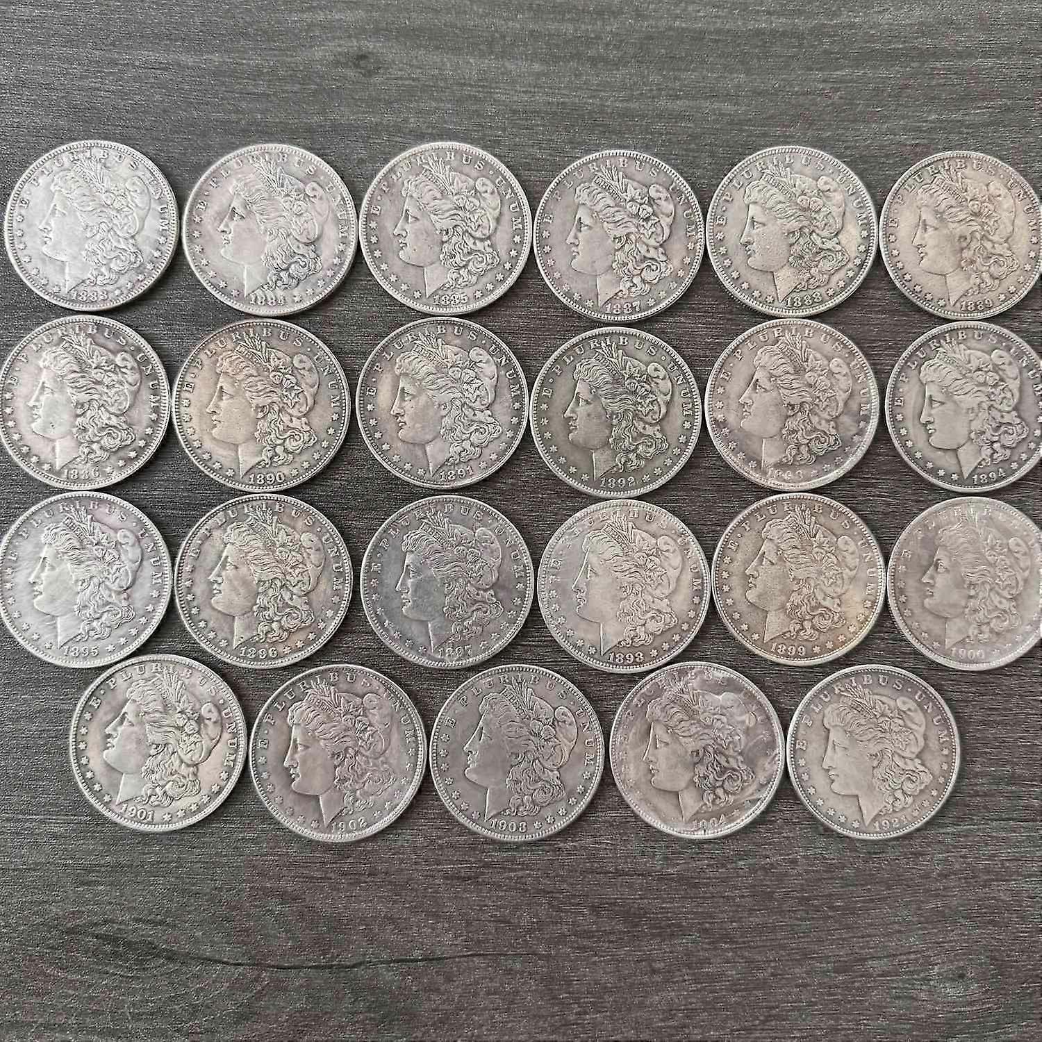 أصلية المظهر 1883-1921 لعملات MORGAN Dollar Replica Coins مجموعة من 9 - مثالية لهواة الجمع المتعلمين