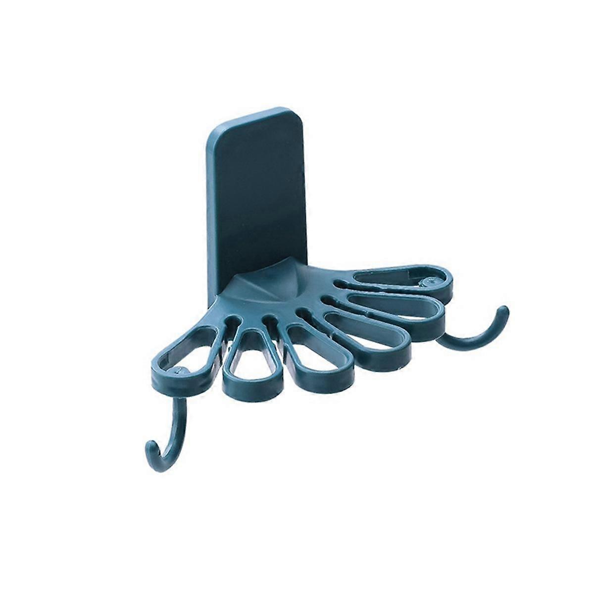 Kitchen Flower-Shaped Rag Rack with Hook Storage Organizer Wall-Mounted No Drilling Spatula Spoon Rack Towel Shelf B