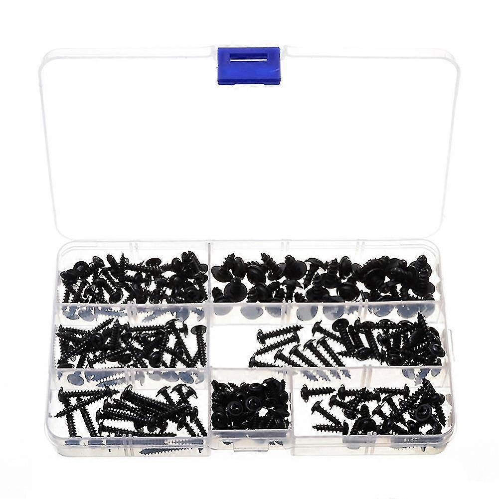 fornnerg 210Pcs Flange Self Tapping Screws Cross Head Bolt Assorted Set with Storage Case