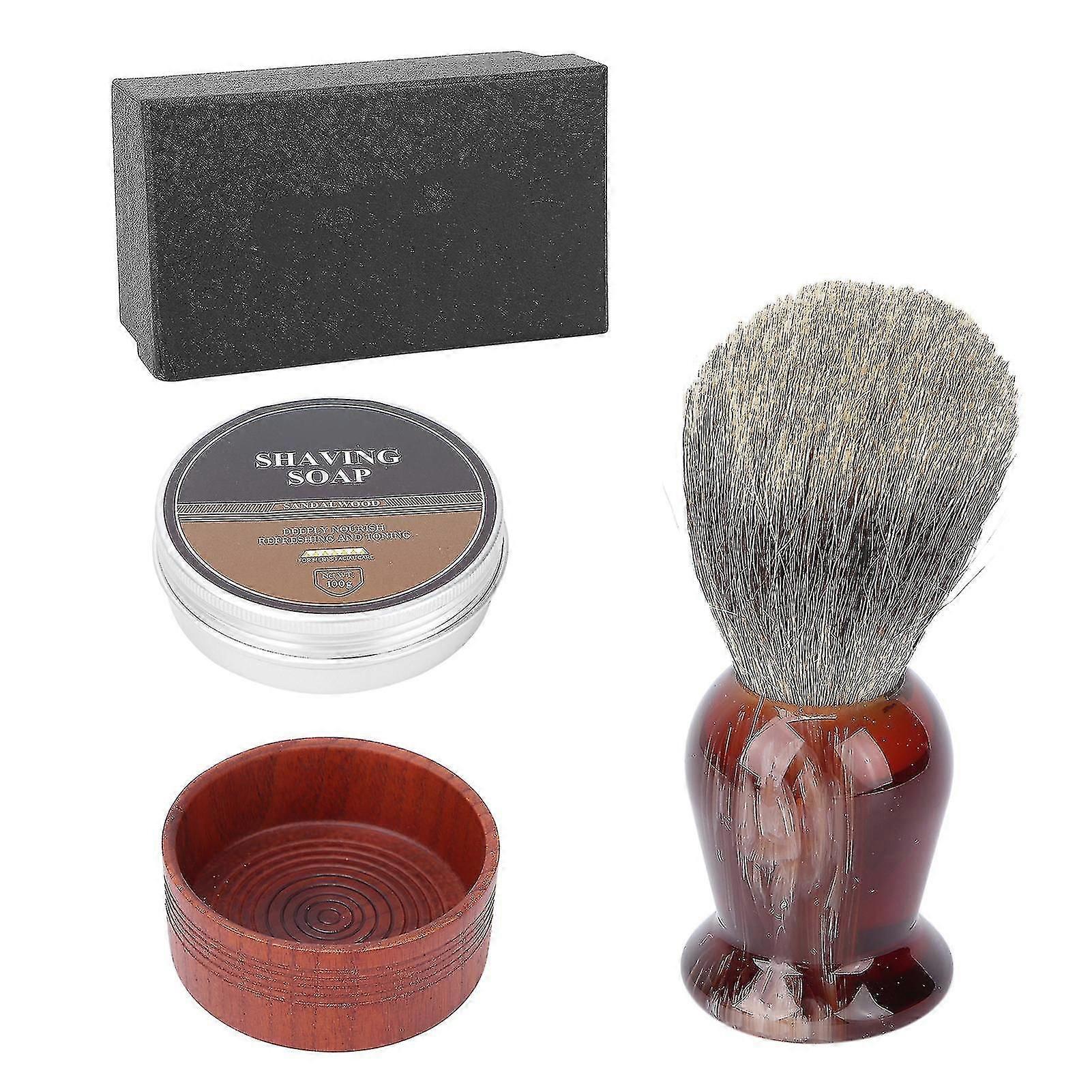 Bluezoo Men's Shaving Beard Kit Shaving Brush Foam Bowl Shaving Soap Beard Grooming Set