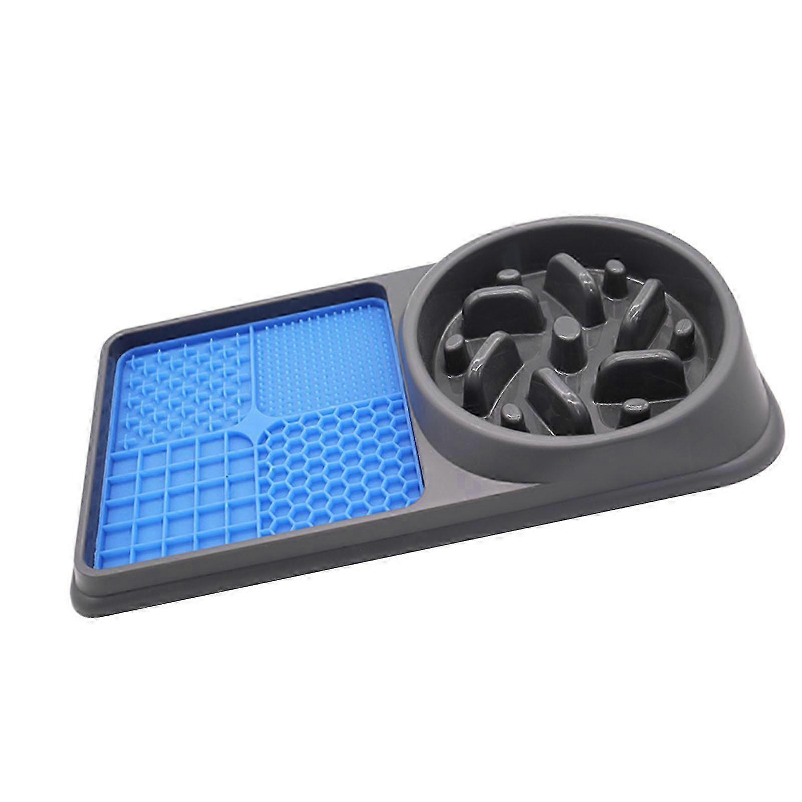 2 in 1 Slow Feeder Dog Bowls and Licking Mat Avoid Choking Tip Proof Antislip Bottom Dog Food Bowl with Lick Pad for Cats f74