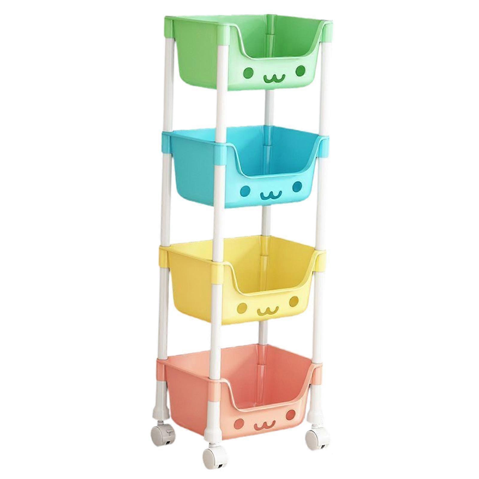 4 Tier Utility Cart Household Cart Movable Rolling Trolley on Wheels Art Craft