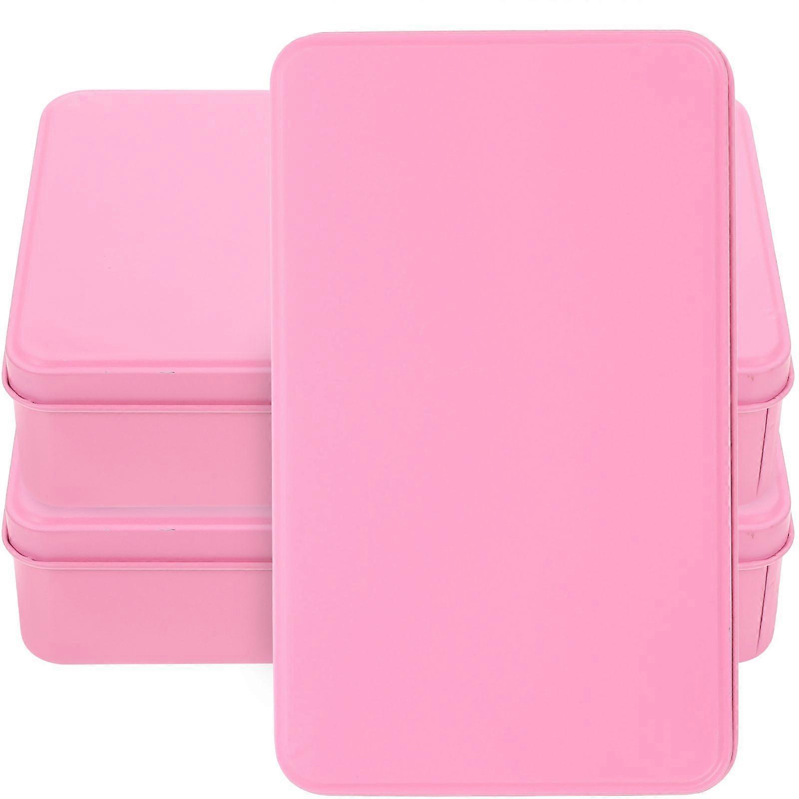 3pcs Small Tin Box Empty Rectangle Tinplate Box Tinplate Containers Tin Box With Lid